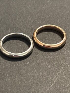 Milor Two-Tone Silver and Rose Gold Stackable Rings